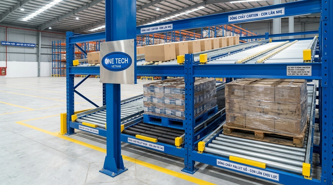 Báo giá kệ Flow racks Đồng Tháp phụ thuộc tải trọng và loại con lăn