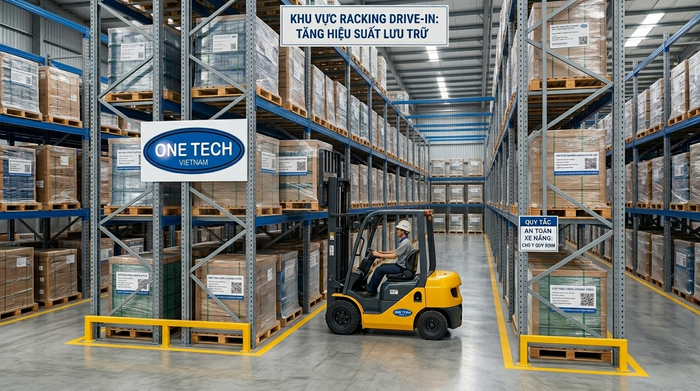 Kệ drive in thực tế trong kho công nghiệp Hình ảnh kệ drive in thực tế trong kho công nghiệp