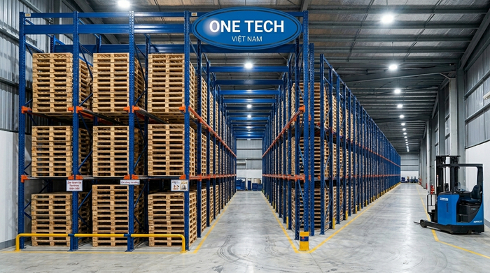 Dãy kệ drive in nhiều tầng Dãy kệ drive in nhiều tầng cho kho pallet
