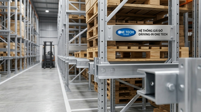 Ray đỡ pallet của kệ drive in Ray đỡ pallet kệ drive in trong kho hàng
