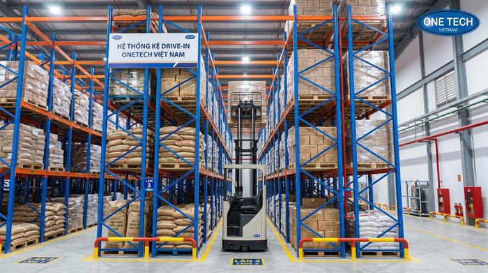 Tối ưu không gian kho bằng kệ drive in Kệ drive in tối ưu không gian kho pallet