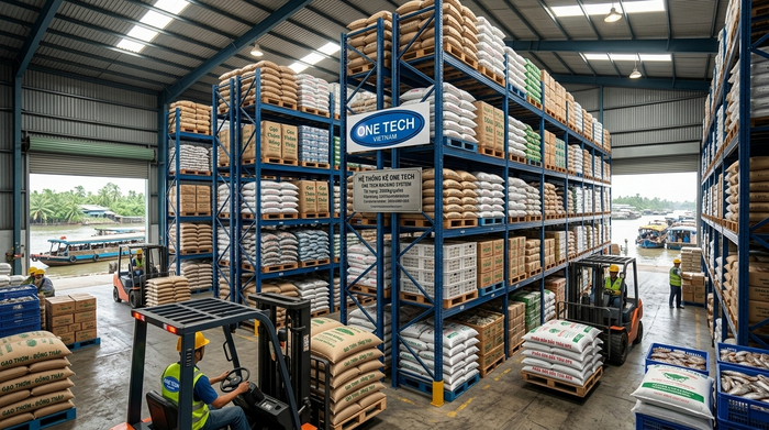 Kệ pallet Đồng Tháp trong kho nông sản và vật tư nông nghiệp