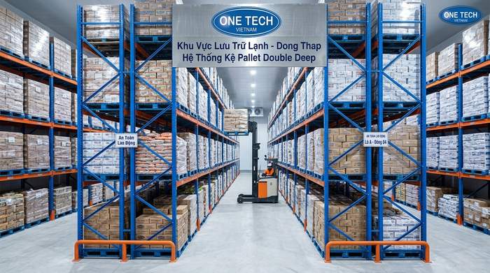 Kệ pallet Double Deep cho kho lạnh tại Đồng Tháp