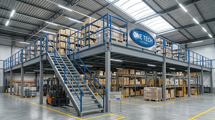 Kệ sàn mezzanine tăng diện tích kho theo chiều cao Kệ sàn mezzanine giúp tăng diện tích lưu trữ trong kho