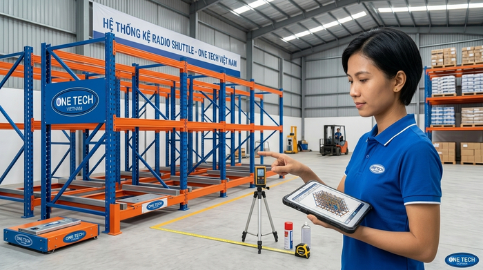 Quy trình khảo sát thiết kế lắp đặt kệ Radio Shuttle Đồng Tháp