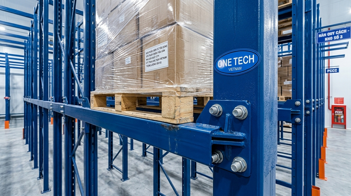 Ray đỡ pallet kệ drive in tải trọng nặng Ray đỡ pallet của kệ drive in tải trọng nặng