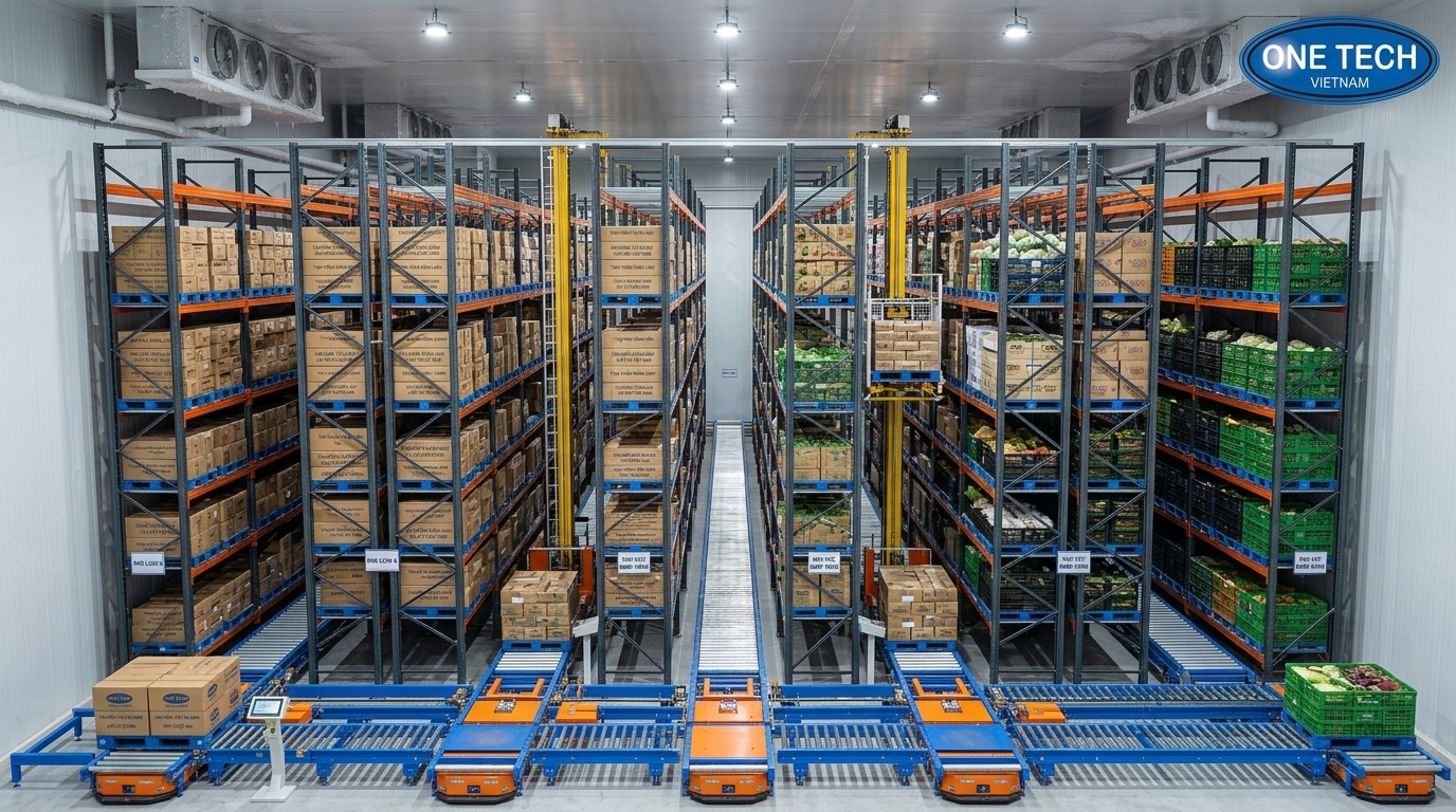 Mô hình kệ kho ASRS Đồng Tháp cho kho nông sản và kho lạnh