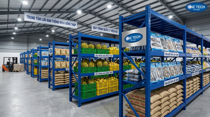 Kệ kho thông minh Đồng Tháp cho kho nông sản và thủy sản