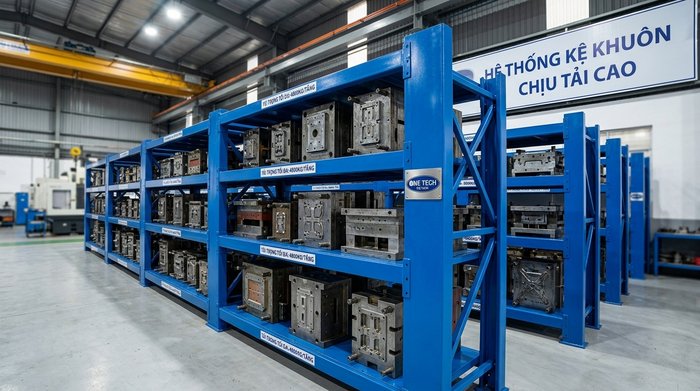 Ứng dụng kệ khuôn trong kho xưởng Đồng Tháp Kệ khuôn Đồng Tháp phù hợp kho xưởng cơ khí và sản xuất địa phương