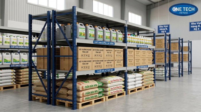 Kệ trung tải Đồng Tháp cho kho vật tư nông nghiệp