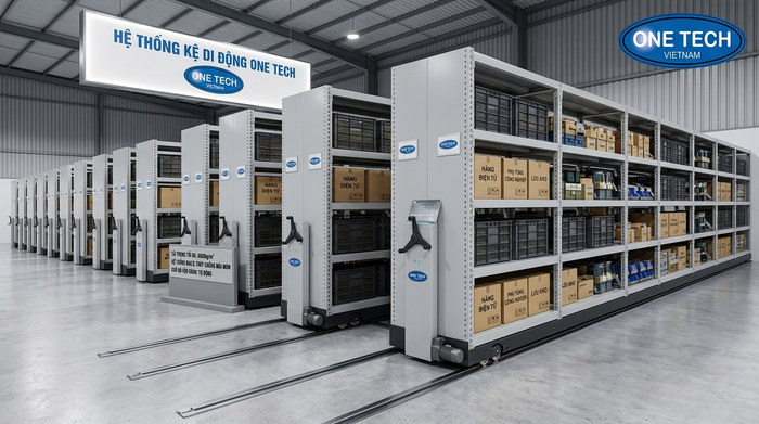 Nguyên lý hoạt động của kệ Mobile Rack di chuyển trên ray