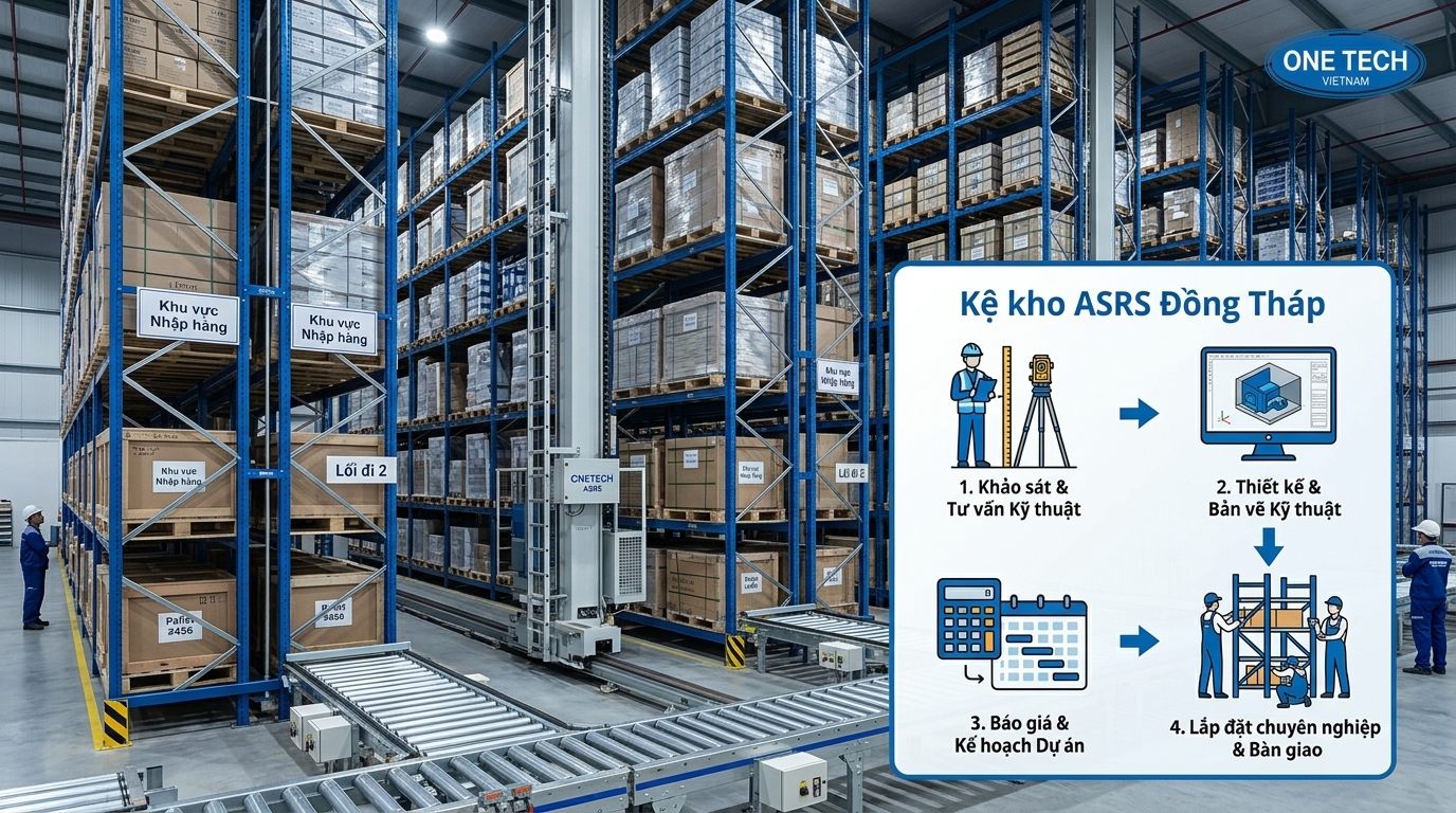 Quy trình triển khai kệ kho ASRS Đồng Tháp từ khảo sát đến lắp đặt