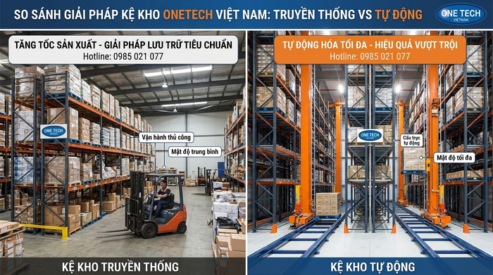 So sánh kho truyền thống và kho dùng Stacker-Crane