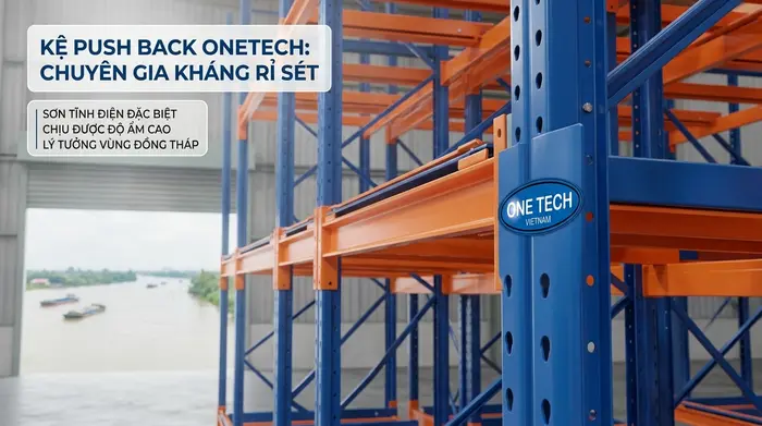 Sơn tĩnh điện cho kệ kho trong môi trường ẩm Bề mặt sơn tĩnh điện của Kệ Push Back Đồng Tháp giúp hạn chế rỉ sét