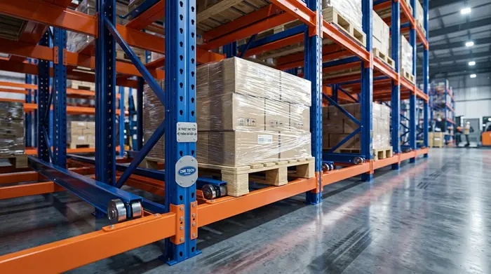 Xe trượt giúp pallet di chuyển trong kệ Push Back Xe trượt trong hệ Kệ Push Back Đồng Tháp