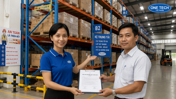 Bàn giao hệ thống kệ kho hàng Đồng Tháp sau lắp đặt