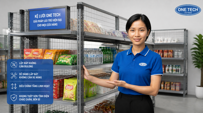 Kệ siêu thị lưới cho cửa hàng và kho trưng bày Đồng Tháp