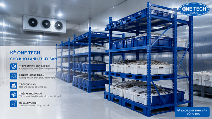 Kệ xếp chồng cho kho lạnh thủy sản Đồng Tháp