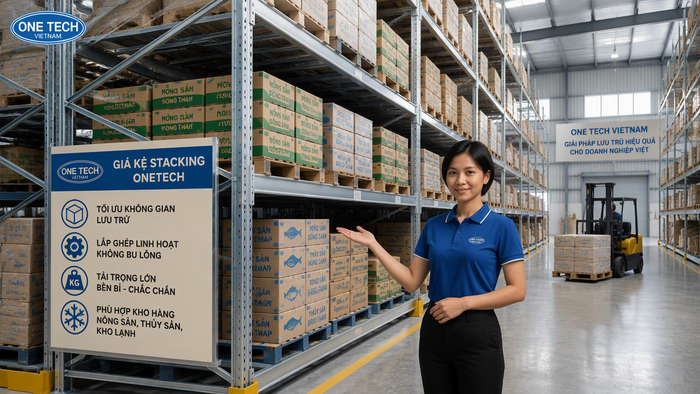 Kệ xếp chồng Đồng Tháp dạng khung thép công nghiệp