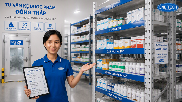 Tư vấn kệ kho dược phẩm Đồng Tháp bởi Kệ kho hàng Đồng Tháp thuộc OneTech