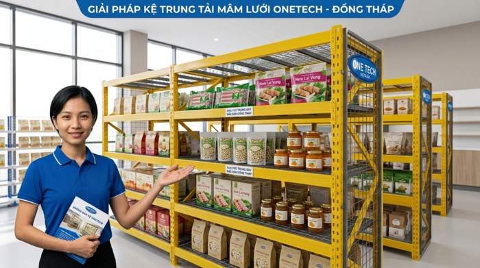 Kệ trung tải mâm lưới cho cửa hàng đặc sản và kho bán buôn Đồng Tháp