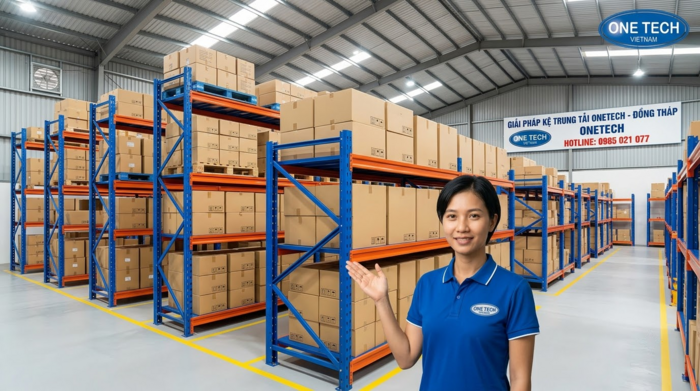 Tối ưu mặt bằng kho bằng kệ trung tải giá rẻ Đồng Tháp